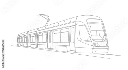 Billede på lærred Modern Tram Line Art Sketch