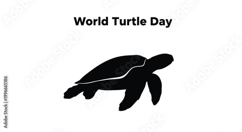 Celebrate World Turtle Day with this minimalist vector graphic illustration of a swimming sea turtle