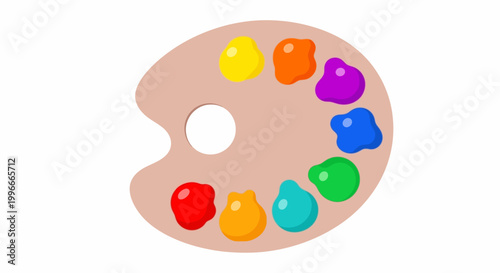 Colorful paint palette with many colors.