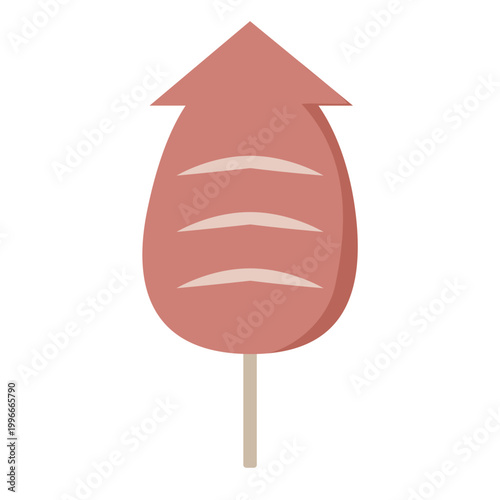 イカ焼き 屋台グルメ 夏祭りアイコン 手描き風イラスト