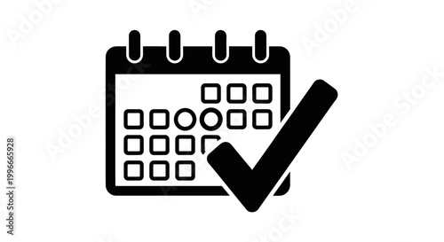 Calendar icon with check mark.