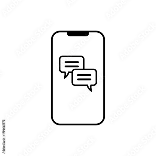 Foto Smartphone Chat Icon - Two Speech Bubbles Message Symbol