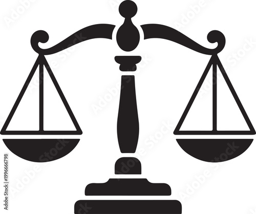 Black and white of a judge with gavel and scales of justice balance courtroom