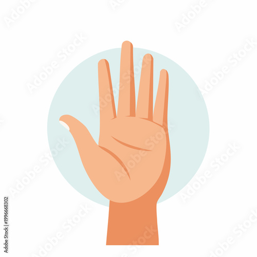 Illustration of a Hand with Fingers Spread