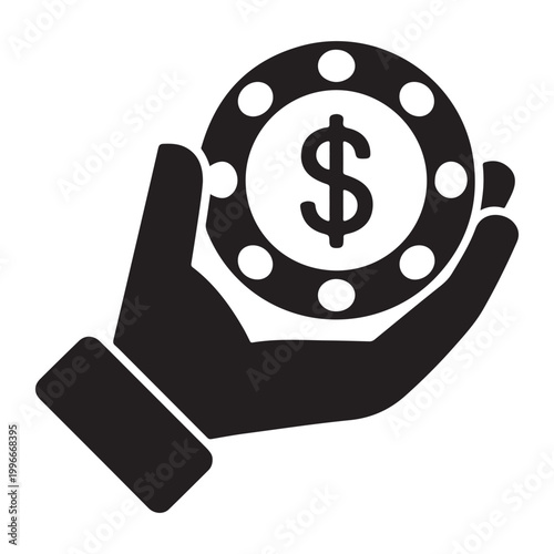 Benefits Glyph Icon Vector silhouette Design