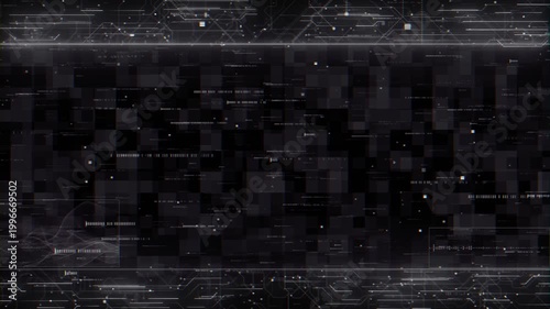 Hi-tech futuristic Artificial Intelligence engine in 4K Frame HUD element. viewfinder. viewfinder. heads up display screen scanner. circle interfaces Hologram VHS Noise Background In Hi Future Frame.