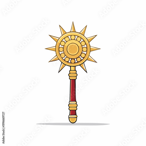 Golden Sun Scepter with Red Handle