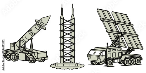 military missile defense systems with radar Vector
