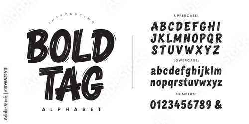 Bold Tag graffiti marker font display typeface for urban street art design and underground hip hop branding