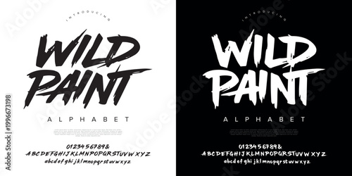 Wild Paint aggressive brush font display typeface for streetwear design and urban extreme sports poster branding