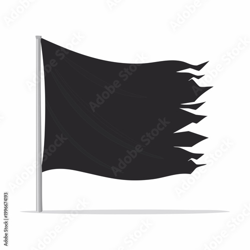 Tattered Black Flag Waving
