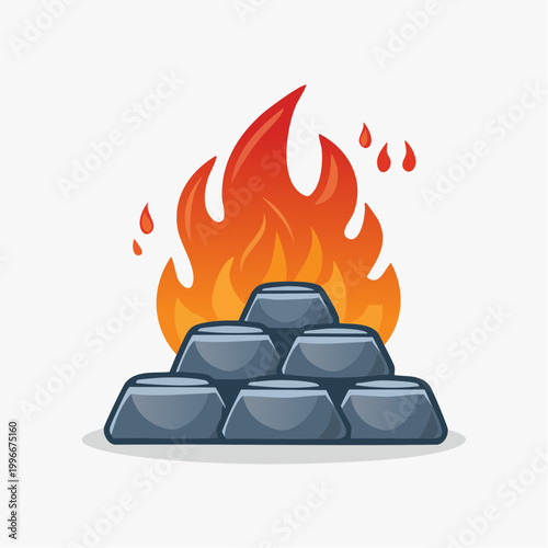 Silver Ingots on Fire