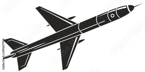 Tableau sur toile Vector illustration of a modern military fighter jet aircraft with airplane mili
