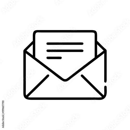 Simple email envelope icon illustration for web communication and contact design