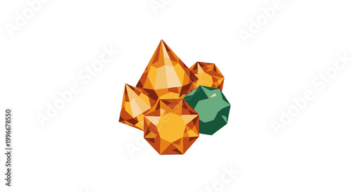 Gemstones on White Background