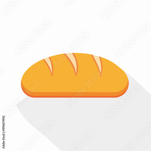 Flat design illustration of a loaf of bread