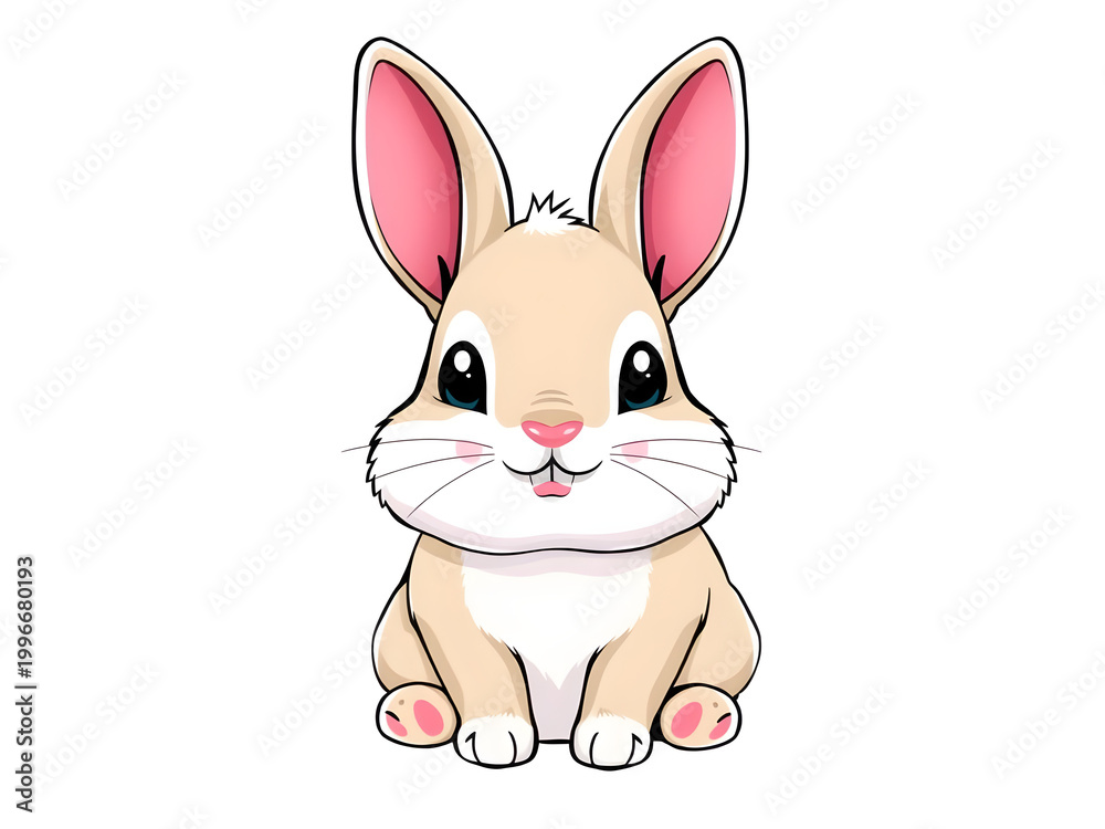 Obraz premium Bunny Rabbit Cartoon Animal Character Vector Illustration