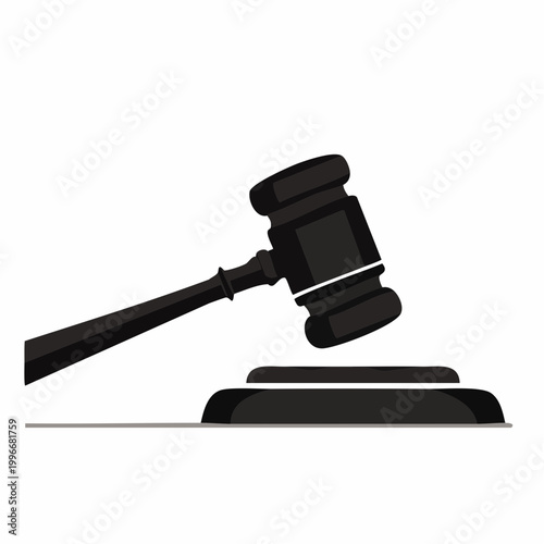 Black Gavel and Sounding Block Icon