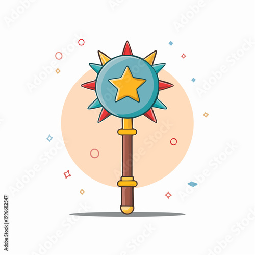 Cartoon Star Mace Weapon Icon