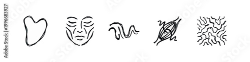 Facial Massage and Skincare Concepts Hand-Drawn Icons