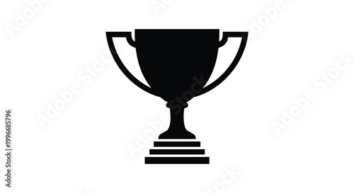 A stark black trophy stands as a symbol of achievement a bold silhouette