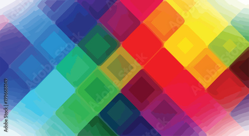 Slika na platnu A colorful abstract image with layered, translucent squares