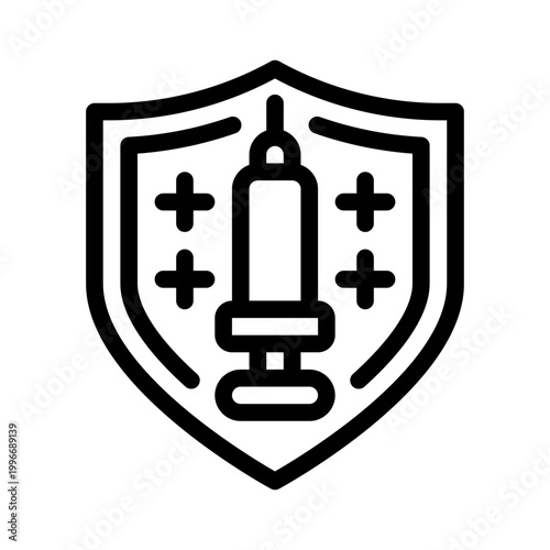 vaccinated line icon