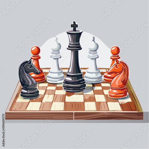 Chess Game Strategy with King, Knights, and Pawns