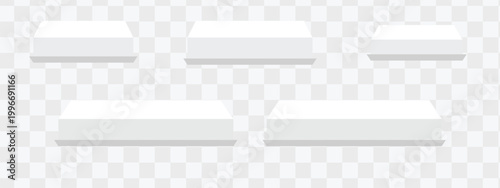 White 3D Rectangular Podium Pedestal Product Display Vector Set