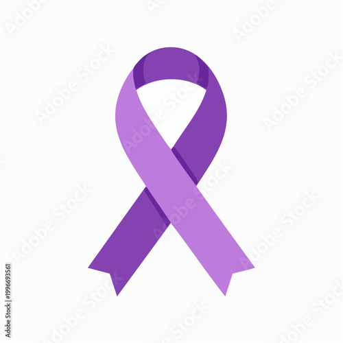 Purple awareness ribbon symbol