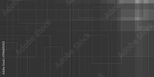 Vector illustration of a black abstract geometric patterns with complex geometric office cubicle layout with multiple workstations and partitions	