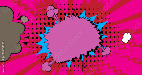 Cartoon background, comic book backdrop. Retro vector comics pop art design.