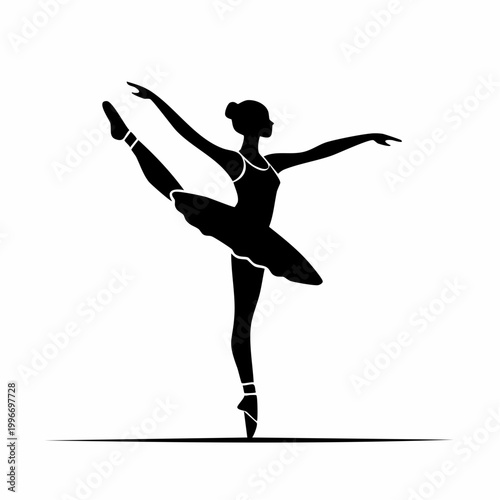 Silhouette of a ballerina performing a ballet pose