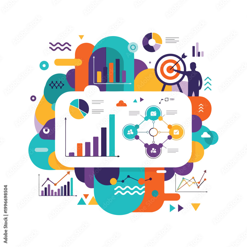 Fototapeta premium A colorful infographic with various charts and graphs (3)