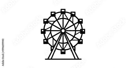 ferris wheel silhouette on transparent background high quality