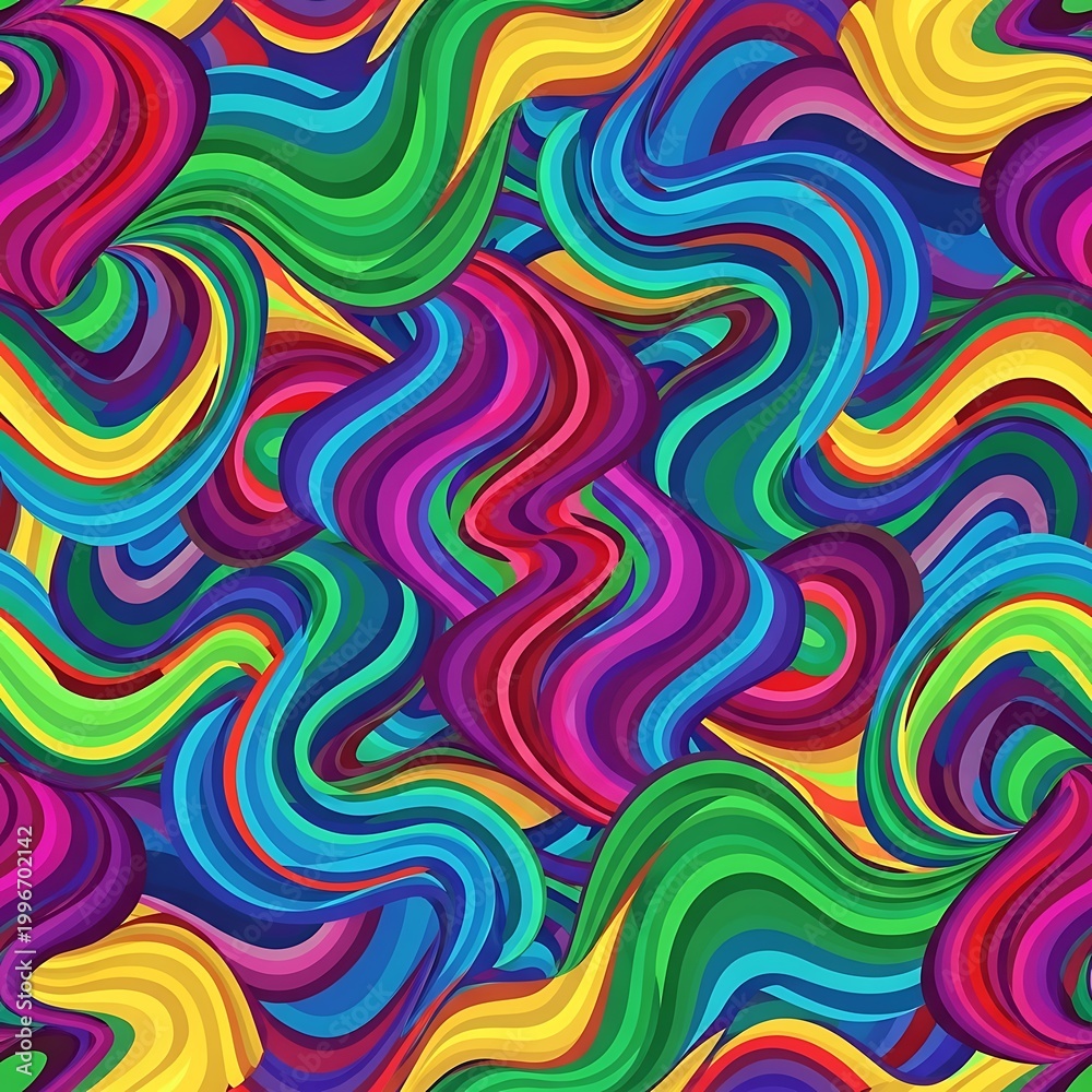 Fototapeta premium Vibrant Swirling Fluid Colors Pattern