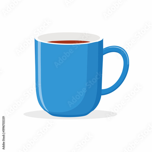 Blue Coffee Mug with Dark Liquid