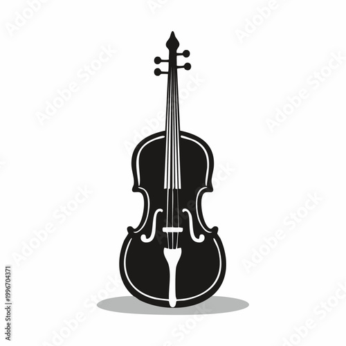 Black Silhouette of a Violin