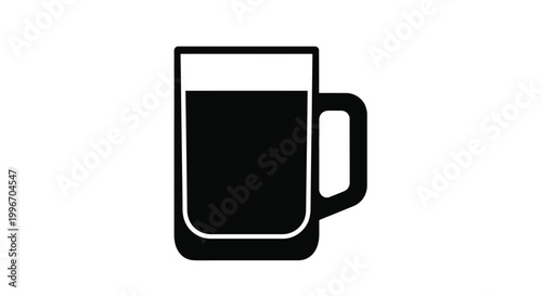 black mug silhouette on transparent background high quality