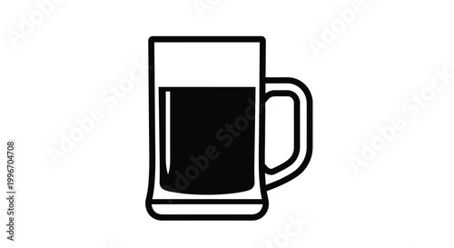 beer mug silhouette on transparent background high quality