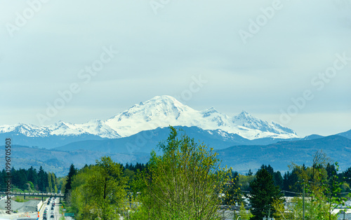 Snow covered peak of Mount Baker