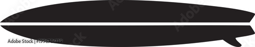 Black surfboard, vector surfboard icon, minimalist surfboard silhouette, black sports equipment