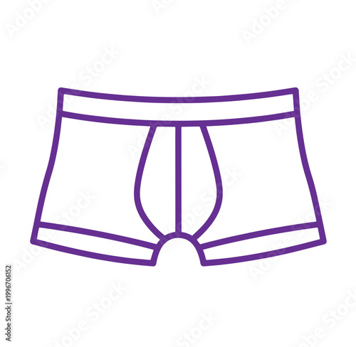 Purple underwear boxer shorts icon for fashion and clothing design