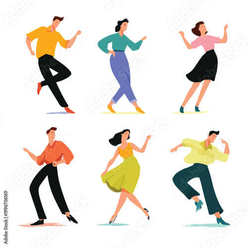 silhouettes of dancing people