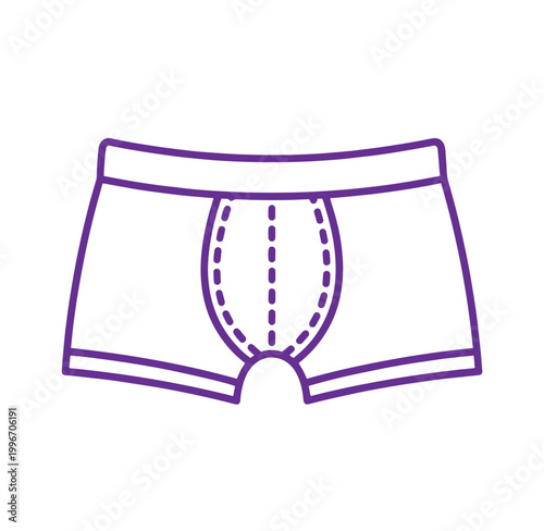 Purple underwear briefs icon for male clothing and fashion accessories