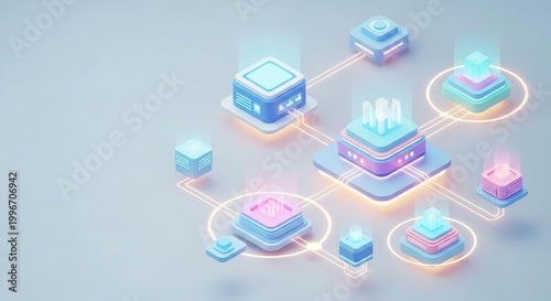 Abstract Digital Technology Network with Futuristic Design Elements