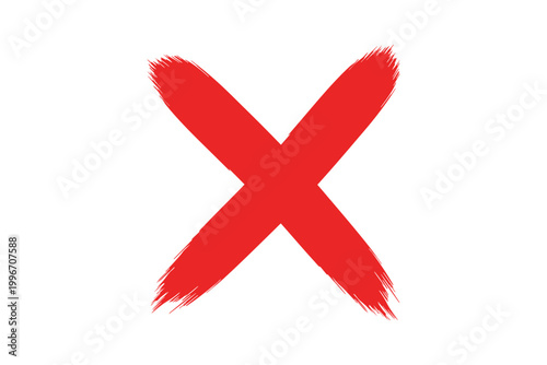 Red cross icon for cancel error reject symbol design