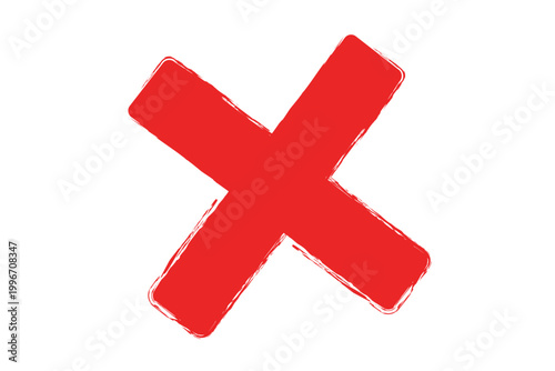Red cross icon for cancel error reject symbol design