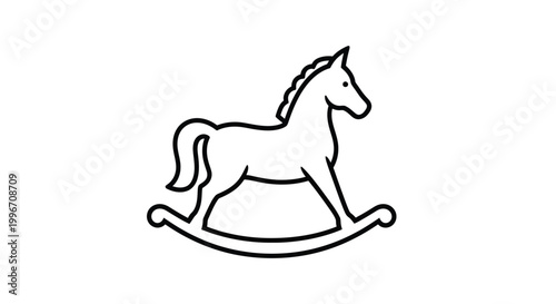 rocking horse silhouette on transparent background high quality