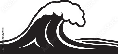 Black wave, ocean wave, sea wave, vector wave, crashing wave